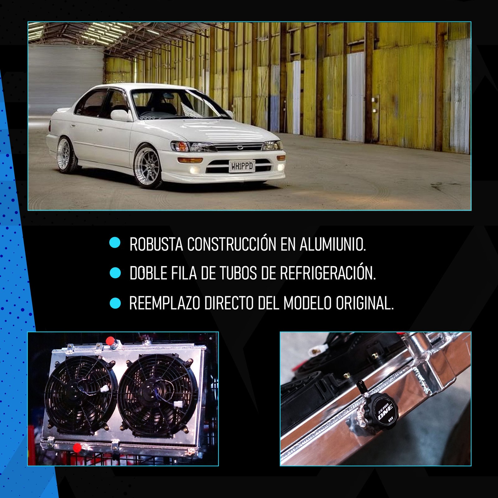 ZEROONE RADIADOR TOYOTA COROLLA AE100 42MM - Imagen 2