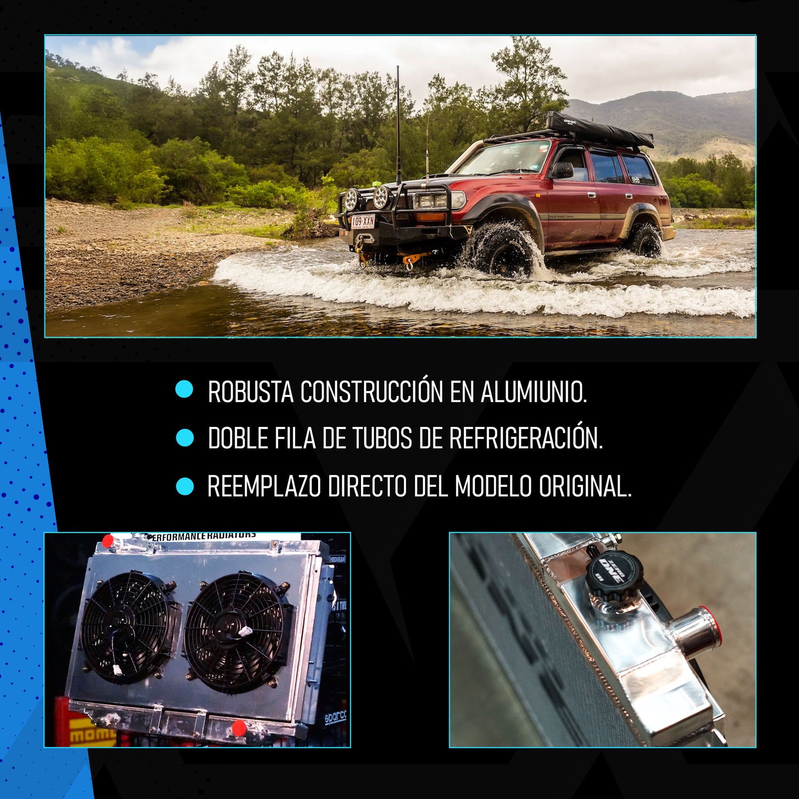 ZEROONE RADIADOR TOYOTA LAND CRUISER 80 52MM AT - Imagen 2