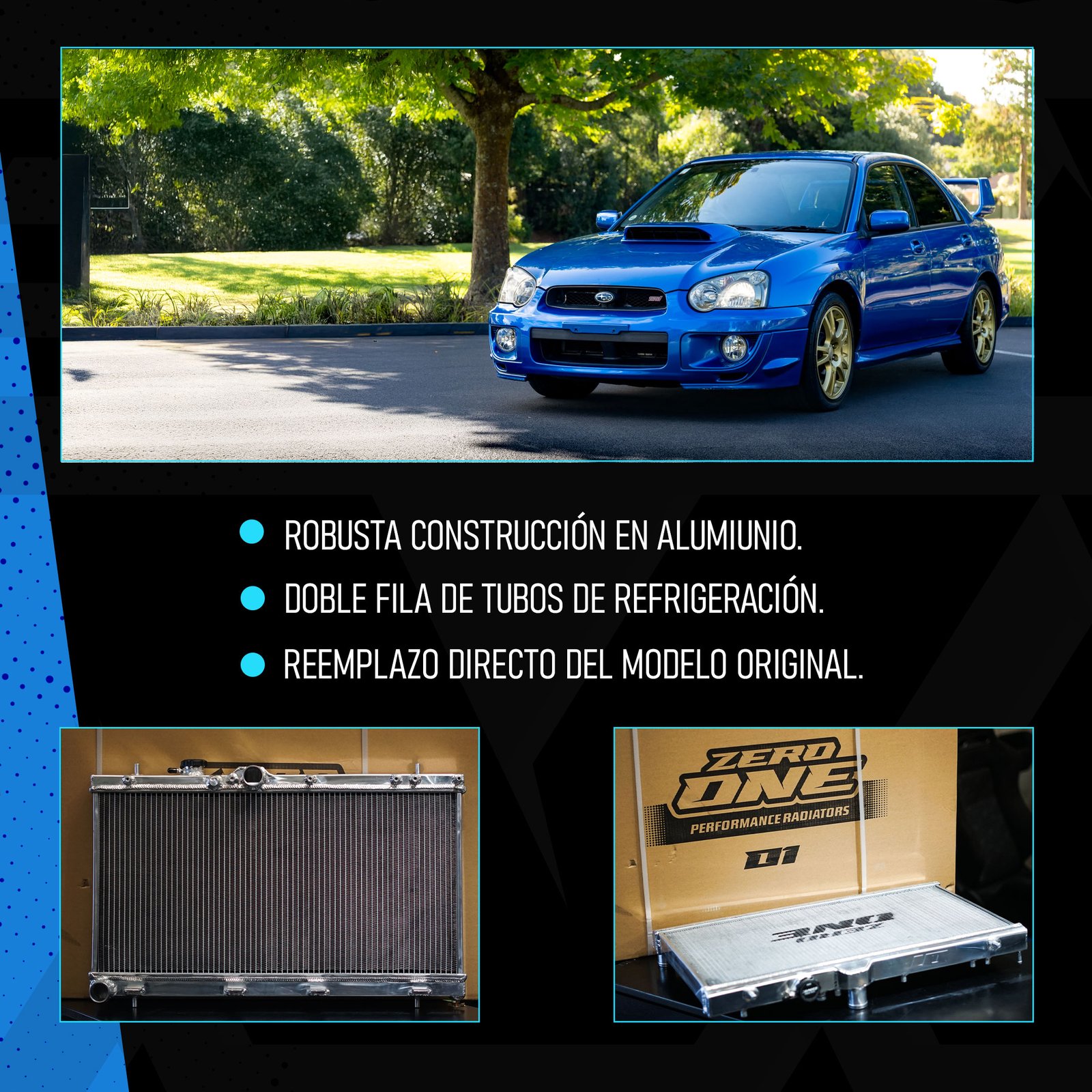 ZEROONE RADIADOR SUBARU IMPREZA WRX/STI GDB 02-07 - Imagen 2